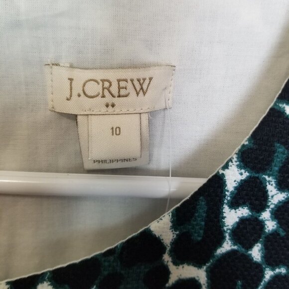 J. Crew Womens 10 Green Leopard Print Textured Sle - Picture 5 of 8